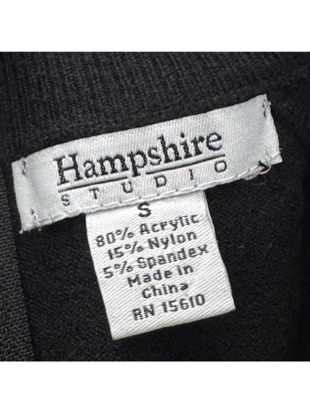 Hampshire Studio Black Mock Neck Half Zip Sweater Women’s Small Lightweight - Picture 5 of 7